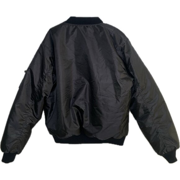 Rothco MA-1 Flight Reversible Bomber Jacket Men’s Black XXL Flag USA - Picture 3 of 10